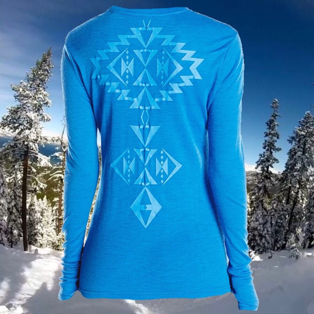 Pendleton Womens Merino Wool Baselayer Top Aztec - Picture 2 of 2